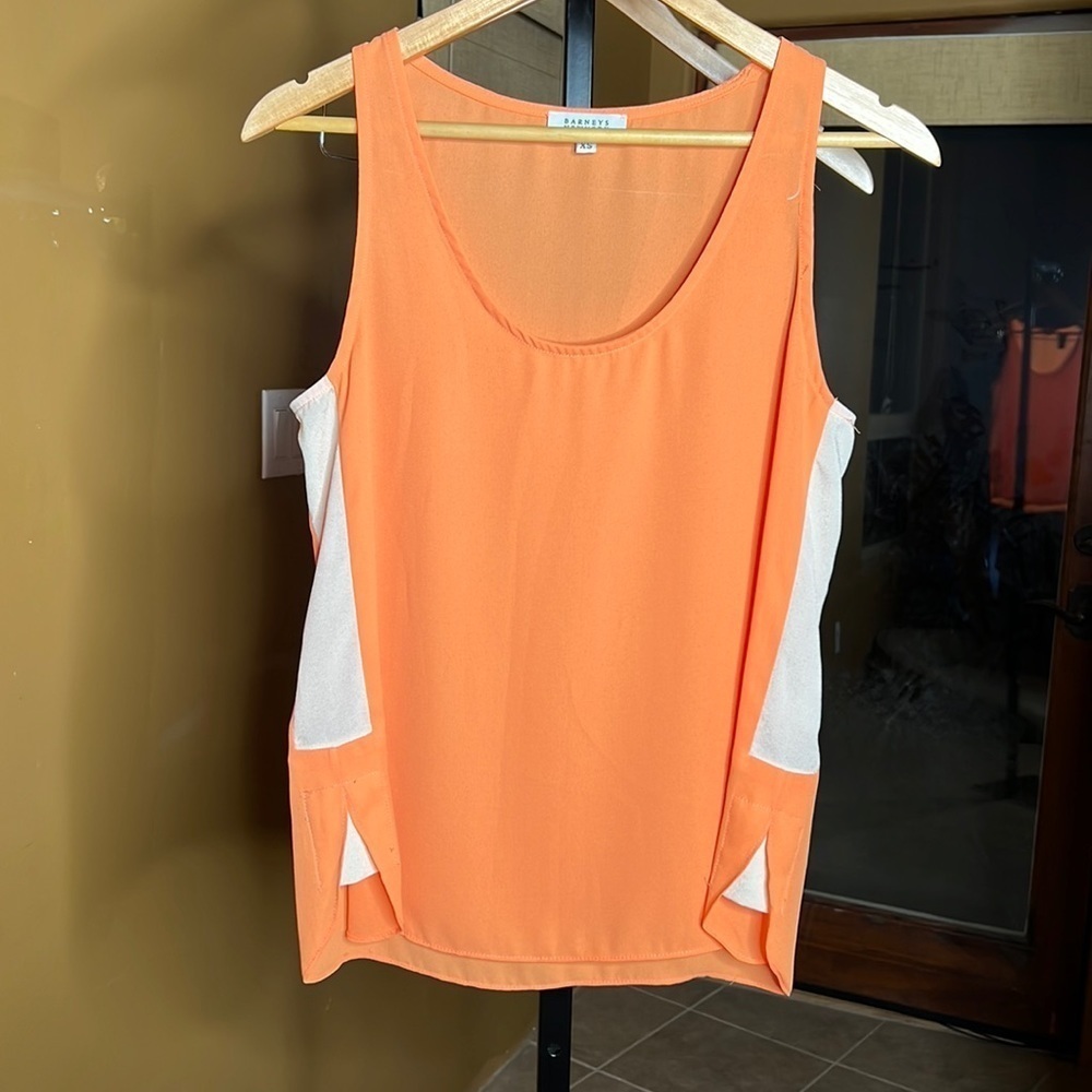 Barneys New York Orange Cream Tank Blouse Size XS